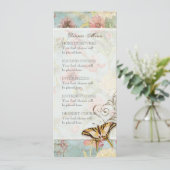 Wedding Les Fleurs Menükarte (Stehend Vorderseite)