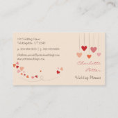 Wedding Liebe-Baum-Herzen Visitenkarte (Rückseite)