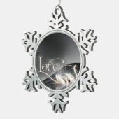Wedding Liebe-Schwäne Schneeflocken Zinn-Ornament (Rechts)