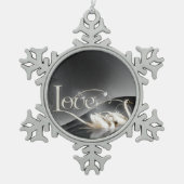 Wedding Liebe-Schwäne Schneeflocken Zinn-Ornament (Vorderseite)