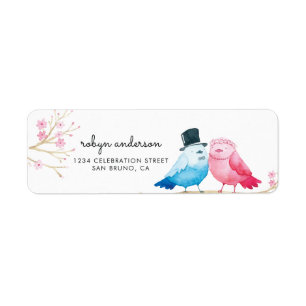 Wedding Liebe-Vögel der Watercolor-Kirschblüten-