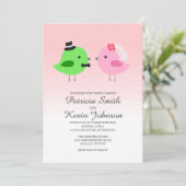 Wedding Liebe-Vögel Einladung (Stehend Vorderseite)