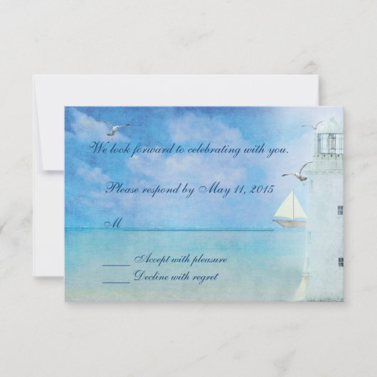 Wedding Lighthouse UAWG RSVP Karte (Vorderseite)