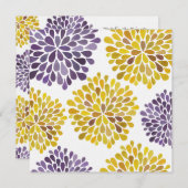 Wedding lila gelbe Blume blüht Einladung (Vorne/Hinten)
