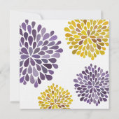 Wedding lila gelbe Dahlie-Blumen-Einladung Einladung (Rückseite)