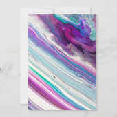 Wedding Lila und Aqua-abstrakter Farben-Wirbel Einladung (Rückseite)