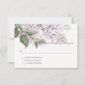 Wedding Lilac Blooms RSVP Card (Vorderseite)
