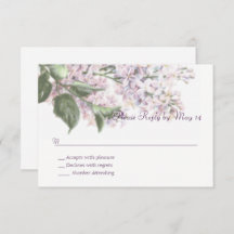 Wedding Lilac Blooms RSVP Card