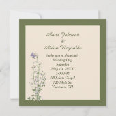 Wedding Lily of the Valley Watercolor Einladung (Rückseite)