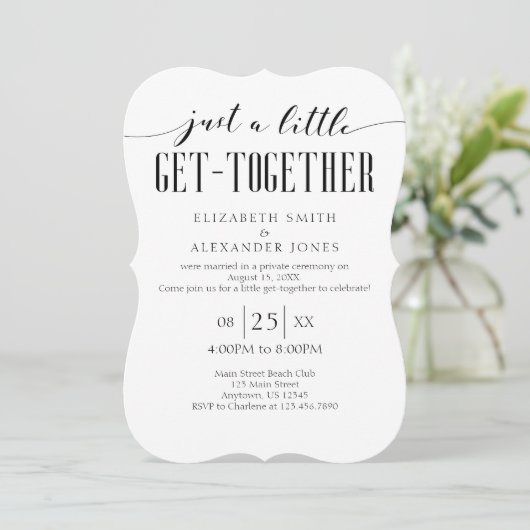 Wedding Little Get Together Simple Party Einladung (Stehend Vorderseite)