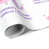 Wedding Love Bird Niedlich Bridge Groom Name Geschenkpapier (Rolleneckpunkt)