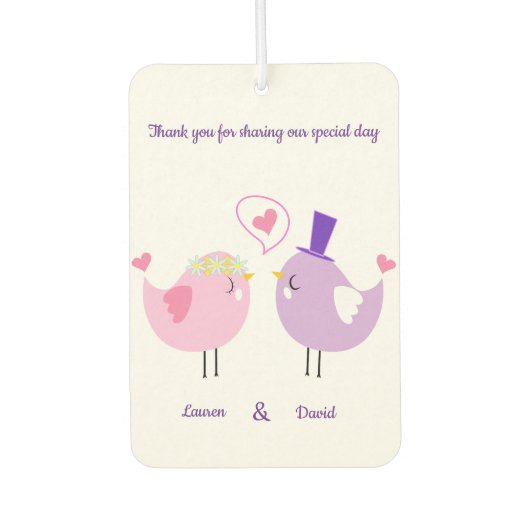 Wedding Love Birds Autolufterfrischer (Vorderseite)