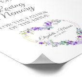 Wedding Loving Memory Reserved Seat Floral Heart Poster (Ecke)