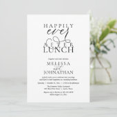 Wedding Lunch Invites, Elegant Happily Ever After Einladung (Stehend Vorderseite)