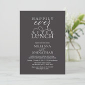 Wedding Lunch Invites, Elegant Happily Ever After Einladung (Stehend Vorderseite)