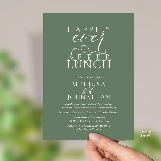 Wedding Lunch Invites, Elegant Happily Ever After Einladung