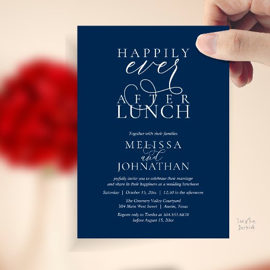Wedding Lunch Invites, Elegant Happily Ever After Einladung