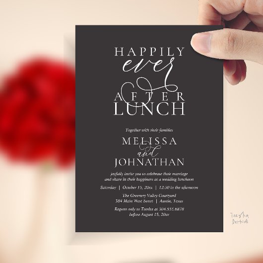Wedding Lunch Invites, Elegant Happily Ever After Einladung