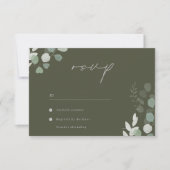 Wedding Luxury: Divine Olive Greenery Wedding RSVP Karte (Vorderseite)