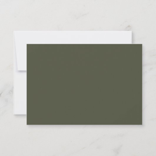 Wedding Luxury: Divine Olive Greenery Wedding RSVP Karte (Rückseite)