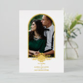 Wedding Luxury Golden Arch Effect Photo Folieneinladung (Stehend vorne)