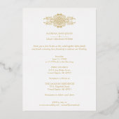 Wedding Luxury Golden Arch Effect Photo Folieneinladung (Rückseite)