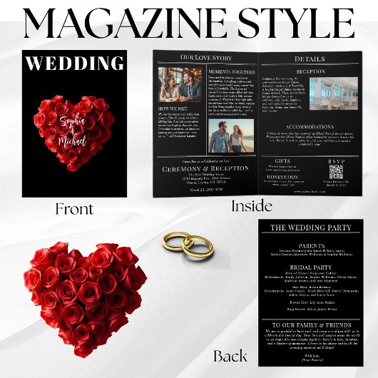 Wedding Magazine All in One Red Roses Einladung