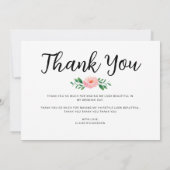 Wedding Makeup Artist Blumenkarte Danke Karte (Rückseite)