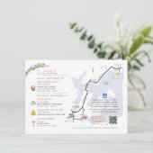Wedding Map Enclosure Card - Custom Design Rebecca Begleitkarte (Stehend Vorderseite)