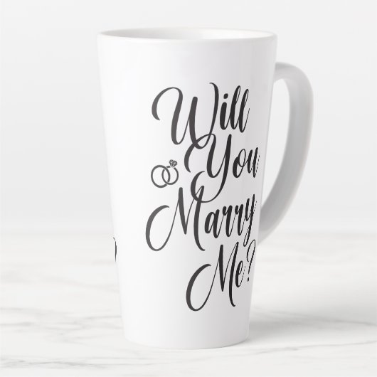 Wedding Marriage Elegant Script Proposal  Milchtasse (Rechte Ecke)