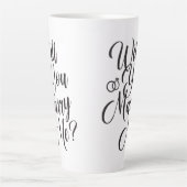 Wedding Marriage Elegant Script Proposal  Milchtasse (Vorderseite)