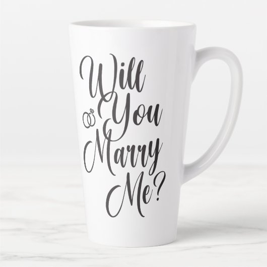 Wedding Marriage Elegant Script Proposal  Milchtasse (Rechts)