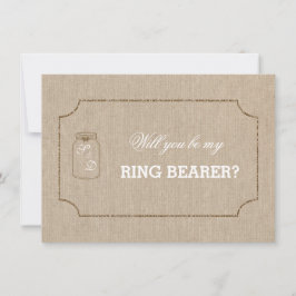 Wedding Mason Jar Linen Leinwand RING BEARER Einla Einladung