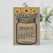 Wedding Mason Jar Sonnenblume Februar 2023 Kalende Save The Date (Stehend Vorderseite)