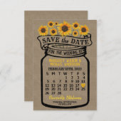 Wedding Mason Jar Sonnenblume Februar 2023 Kalende Save The Date (Vorne/Hinten)