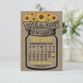 Wedding Mason Jar Sonnenblume November 2023 Kalend Save The Date (Stehend Vorderseite)