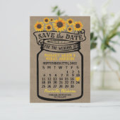 Wedding Mason Jar Sonnenblume September 2022 Monat Save The Date (Stehend Vorderseite)