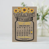 Wedding Mason Jar Sonnenblumen April 2020 Kalender Save The Date (Stehend Vorderseite)