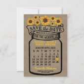 Wedding Mason Jar Sonnenblumen August 2023 Kalende Save The Date (Vorderseite)