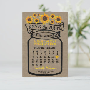 Wedding Mason Jar Sonnenblumen Januar 2023 Kalende Save The Date