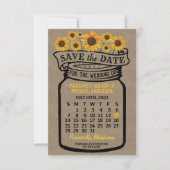 Wedding Mason Jar Sonnenblumen Mai 2023 Kalender Save The Date (Vorderseite)