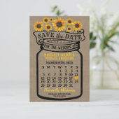 Wedding Mason Jar Sonnenblumen März 2023 Kalender Save The Date (Stehend Vorderseite)