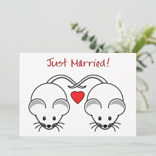 Wedding Mäuse White Ankündigung (Stehend Vorderseite)