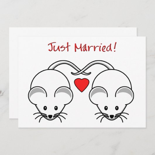 Wedding Mäuse White Ankündigung (Vorne/Hinten)