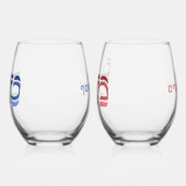 Wedding Mazel Tov Hebrew Personalisiert Weinglas Ohne Stiel (Links)