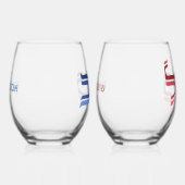 Wedding Mazel Tov Hebrew Personalisiert Weinglas Ohne Stiel (Rechts)