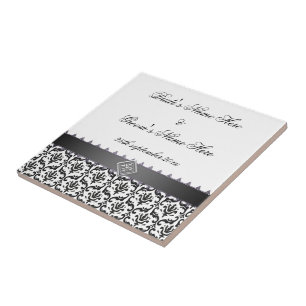 Wedding Memento Tile Stilvolle Black & White Damas Fliese
