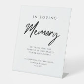 Wedding Memorial Modern Black And White Sockelschild (Vorderseite)