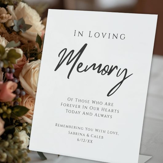 Wedding Memorial Modern Black And White Sockelschild