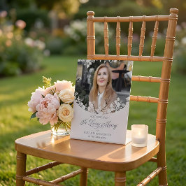 Wedding Memorial Table Wildflowers Frame Photo Sockelschild